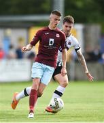 6 August 2018; Chris Hull of Cobh Ramblers in action against Stephen Folan of Dundalk during the EA Sports Cup semi-final match between Cobh Ramblers and Dundalk at St. Colman's Park in Cobh, Co. Cork. Photo by Ben McShane/Sportsfile