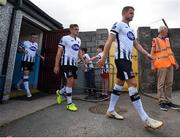 6 August 2018; Dundalk players, from right, Dane Massey, Georgie Poynton and Dylan Connolly emerge for the second half during the EA Sports Cup semi-final match between Cobh Ramblers and Dundalk at St. Colman's Park in Cobh, Co. Cork. Photo by Ben McShane/Sportsfile