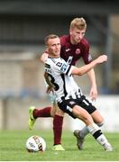 6 August 2018; Karolis Chvedukas of Dundalk in action against David Hurley of Cobh Ramblers during the EA Sports Cup semi-final match between Cobh Ramblers and Dundalk at St. Colman's Park in Cobh, Co. Cork. Photo by Ben McShane/Sportsfile