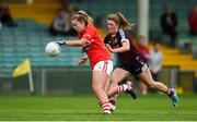6 August 2018; Saoirse Noonan of Cork in action against Nicole Feery of Westmeath during the TG4 All-Ireland Ladies Football Senior Championship quarter-final match between Cork and Westmeath at the Gaelic Grounds in Limerick. Photo by Diarmuid Greene/Sportsfile