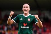 6 August 2018; Aaron McEneff of Derry City celebrates his side's victory following the EA Sports Cup semi-final match between Sligo Rovers and Derry City at the Showgrounds in Sligo. Photo by Stephen McCarthy/Sportsfile