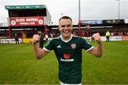 6 August 2018; Rory Hale of Derry City celebrates following the EA Sports Cup semi-final match between Sligo Rovers and Derry City at the Showgrounds in Sligo. Photo by Stephen McCarthy/Sportsfile