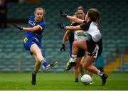 6 August 2018; Claire Walsh of Wicklow in action against Claire Dunne of Sligo during the TG4 All-Ireland Ladies Football Intermediate Championship quarter-final match between Sligo and Wicklow at the Gaelic Grounds in Limerick. Photo by Diarmuid Greene/Sportsfile