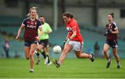 6 August 2018; Orlagh Farmer of Cork in action against Jo-Hanna Maher of Westmeath during the TG4 All-Ireland Ladies Football Senior Championship quarter-final match between Cork and Westmeath at the Gaelic Grounds in Limerick. Photo by Diarmuid Greene/Sportsfile