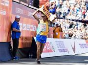 7 August 2018; Maryan Zakalnytskyy of Ukraine celebrates winning the Men's 50km Walk event during Day 1 of the 2018 European Athletics Championships in Berlin, Germany. Photo by Sam Barnes/Sportsfile