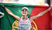 7 August 2018; Inês Henriques of Portugal celebrates after winning the Women's 50km Walk event during Day 1 of the 2018 European Athletics Championships in Berlin, Germany. Photo by Sam Barnes/Sportsfile
