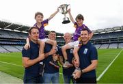 7 August 2018; The Beacon Hospital All-Ireland Hurling Sevens, organised by Kilmacud Crokes GAA Club and kindly sponsored this year, for the first time, by Beacon Hospital was officially launched in Croke Park. Pictured at the launch are hurlers, from left, Ryan O'Dwyer, Bill O'Carroll, Fergal Whitely and Niall Corcoran, with Under 10 Kilmacud Crokes hurlers Michael Lyng, left, and Cian Manning. Photo by Ramsey Cardy/Sportsfile