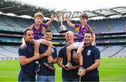 7 August 2018; The Beacon Hospital All-Ireland Hurling Sevens, organised by Kilmacud Crokes GAA Club and kindly sponsored this year, for the first time, by Beacon Hospital was officially launched in Croke Park. Pictured at the launch are hurlers, from left, Ryan O'Dwyer, Bill O'Carroll, Fergal Whitely and Niall Corcoran, with Under 10 Kilmacud Crokes hurlers Michael Lyng, left, and Cian Manning. Photo by Ramsey Cardy/Sportsfile