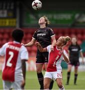 7 August 2018; Edel Kennedy of Wexford Youths in action against Kirsten Van de Westeringh of Ajax during the UEFA Women’s Champions League Qualifier match between Ajax and Wexford Youths at Seaview in Belfast, Antrim. Photo by Oliver McVeigh/Sportsfile