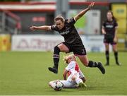 7 August 2018; Orlaith Conlon of Wexford Youths in action against Iina Salmi of Ajax during the UEFA Women’s Champions League Qualifier match between Ajax and Wexford Youths at Seaview in Belfast, Antrim. Photo by Oliver McVeigh/Sportsfile