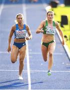 7 August 2018; Phil Healy of Ireland, right, and Anna Bongiorni of Italy competing in the Women's 100m Semi-Final during Day 1 of the 2018 European Athletics Championships at The Olympic Stadium in Berlin, Germany. Photo by Sam Barnes/Sportsfile