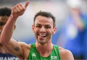 7 August 2018; Thomas Barr of Ireland reacts after competing in the Men's 400m Hurdles Semi-Final during Day 1 of the 2018 European Athletics Championships at The Olympic Stadium in Berlin, Germany. Photo by Sam Barnes/Sportsfile