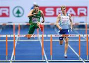 7 August 2018; Thomas Barr of Ireland, left, competing in the Men's 400m Hurdles Semi-Final during Day 1 of the 2018 European Athletics Championships at The Olympic Stadium in Berlin, Germany. Photo by Sam Barnes/Sportsfile