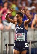 7 August 2018; Morhad Amdouni of France celebrates winning the Men's 10,000m event  during Day 1 of the 2018 European Athletics Championships at The Olympic Stadium in Berlin, Germany. Photo by Sam Barnes/Sportsfile
