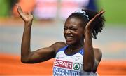7 August 2018; Dina Asher-Smith of Great Britain, celebrates winning the Women's 100m during Day 1 of the 2018 European Athletics Championships at The Olympic Stadium in Berlin, Germany. Photo by Sam Barnes/Sportsfile