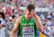 8 August 2018; Marcus Lawler of Ireland after competing in the Men's 200m Heats during Day 2 of the 2018 European Athletics Championships at The Olympic Stadium in Berlin, Germany. Photo by Sam Barnes/Sportsfile