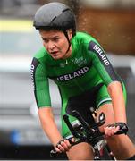 7 August 2018; Eileen Burns of Ireland competing in the Women's Time Trial during day seven of the 2018 European Championships in Glasgow City Centre, Scotland. Photo by David Fitzgerald/Sportsfile