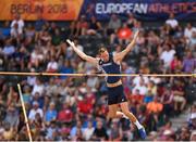 8 August 2018; Romain Martin of France celebrates a clearance whilst competing in the Men's Decathlon Pole Vault event during Day 2 of the 2018 European Athletics Championships at The Olympic Stadium in Berlin, Germany. Photo by Sam Barnes/Sportsfile