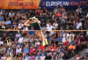 8 August 2018; Yury Yaremich of Belarus competing in the Men's Decathlon Pole Vault event during Day 2 of the 2018 European Athletics Championships at The Olympic Stadium in Berlin, Germany. Photo by Sam Barnes/Sportsfile