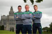 8 August 2018; Limerick manager John Kiely along with Declan Hannon, left, and Cian Lynch, right, pose for a portrait during a Limerick Hurling Press Conference at the Adare Manor Hotel and Golf Resort in Limerick ahead of the GAA Hurling All-Ireland Senior Championship Final. Photo by Diarmuid Greene/Sportsfile