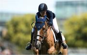 8 August 2018; Alexandra Thornton of Great Britain competing on HHS Figero during the Minerva Stakes during the StenaLine Dublin Horse Show at the RDS Arena in Dublin. Photo by Eóin Noonan/Sportsfile