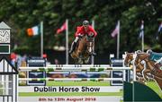 8 August 2018; Harriet Nuttall of Great Britain competing on Silver Lift during the Minerva Stakes during the StenaLine Dublin Horse Show at the RDS Arena in Dublin. Photo by Eóin Noonan/Sportsfile