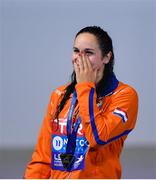 8 August 2018; Celine Van Duijn of Netherlands reacts after winning the Women's 10m Platform Final during day seven of the 2018 European Championships at the Royal Commonwealth Pool in Edinburgh, Scotland. Photo by David Fitzgerald/Sportsfile