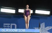 8 August 2018; Tanya Watson of Ireland prepares for her first dive prior to the Women's 10m Platform Final during day seven of the 2018 European Championships at the Royal Commonwealth Pool in Edinburgh, Scotland. Photo by David Fitzgerald/Sportsfile