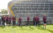 8 August 2018; Galway players arrive prior to the Bord Gais Energy GAA Hurling All-Ireland U21 Championship Semi-Final match between Galway and Tipperary at the Gaelic Grounds in Limerick. Photo by Diarmuid Greene/Sportsfile