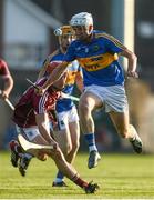 8 August 2018; Ger Browne of Tipperary in action against Jack Grealish of Galway during the Bord Gais Energy GAA Hurling All-Ireland U21 Championship Semi-Final match between Galway and Tipperary at the Gaelic Grounds in Limerick. Photo by Diarmuid Greene/Sportsfile