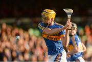 8 August 2018; Mark Kehoe of Tipperary shoots to score his side's first goal during the Bord Gais Energy GAA Hurling All-Ireland U21 Championship Semi-Final match between Galway and Tipperary at the Gaelic Grounds in Limerick. Photo by Diarmuid Greene/Sportsfile