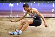 8 August 2018; Fabian Heinle of Germany competing in the Men's Long Jump Final during Day 2 of the 2018 European Athletics Championships at The Olympic Stadium in Berlin, Germany. Photo by Sam Barnes/Sportsfile