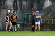 8 August 2018; Mark Kehoe of Tipperary is shown a straight red card by referee Sean Cleere during the Bord Gais Energy GAA Hurling All-Ireland U21 Championship Semi-Final match between Galway and Tipperary at the Gaelic Grounds in Limerick. Photo by Diarmuid Greene/Sportsfile