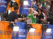 9 August 2018; Mark English of Ireland, is interviewed by David Gillick for RTE, after competing in the Men's 800m event during Day 3 of the 2018 European Athletics Championships at The Olympic Stadium in Berlin, Germany. Photo by Sam Barnes/Sportsfile