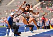 9 August 2018; Nektaria Panagi of Cyprus competing in the Women's Long Jump Qualifications during Day 3 of the 2018 European Athletics Championships at The Olympic Stadium in Berlin, Germany. Photo by Sam Barnes/Sportsfile