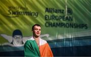 9 August 2018; Team Ireland swimmer James Scully at the National Aquatic Centre in Dublin where he will be the first member of Team Ireland in the pool for the World Para Swimming Allianz European Championships being held from 13-19 August 2018. Photo by Stephen McCarthy/Sportsfile