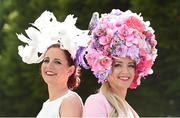 9 August 2018; Joanne Murphy, left, and Elaine Kelleher, from Kilgarvan, Co Kerry, at the StenaLine Dublin Horse Show at the RDS Arena in Dublin. Photo by Matt Browne/Sportsfile