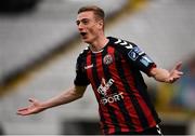 20 July 2018; Daniel Kelly of Bohemians celebrates after scoring his side's first goal during the SSE Airtricity League Premier Division match between Bohemians and Bray Wanderers at Dalymount Park in Dublin. Photo by Tom Beary/Sportsfile