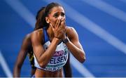 9 August 2018; Laviai Nielsen of Great Britain reacts after qualifying for the Women's 400m final during Day 3 of the 2018 European Athletics Championships at Berlin in Germany. Photo by Sam Barnes/Sportsfile