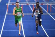 9 August 2018; Thomas Barr of Ireland on his way to winning a bronze medal following the Men's 400m Hurdles Final during Day 3 of the 2018 European Athletics Championships at The Olympic Stadium in Berlin, Germany. Photo by Sam Barnes/Sportsfile