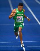 9 August 2018; Leon Reid of Ireland competing in the Men's 200m Final during Day 3 of the 2018 European Athletics Championships at The Olympic Stadium in Berlin, Germany. Photo by Sam Barnes/Sportsfile