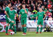 9 August 2018; Cork City players, including captain Conor McCormack, right, react to conceeding their second goal during the UEFA Europa League Third Qualifying Round 1st Leg match between Cork City and Rosenborg at Turners Cross in Cork. Photo by Stephen McCarthy/Sportsfile