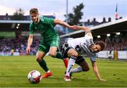 9 August 2018; Kieran Sadlier of Cork City in action against Marius Lundemo of Rosenborg during the UEFA Europa League Third Qualifying Round 1st Leg match between Cork City and Rosenborg at Turners Cross in Cork. Photo by Stephen McCarthy/Sportsfile