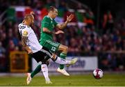 9 August 2018; Karl Sheppard of Cork City is tackled by Tore Reginiussen of Rosenborg during the UEFA Europa League Third Qualifying Round 1st Leg match between Cork City and Rosenborg at Turners Cross in Cork. Photo by Stephen McCarthy/Sportsfile