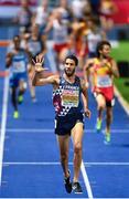 9 August 2018; Mahiedine Mekhissi-Benabbad of France celebrates winning the Men's 3000m Steeplechase event during Day 3 of the 2018 European Athletics Championships at The Olympic Stadium in Berlin, Germany. Photo by Sam Barnes/Sportsfile