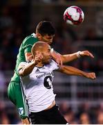 9 August 2018; Tore Reginiussen of Rosenborg in action against Graham Cummins of Cork City during the UEFA Europa League Third Qualifying Round 1st Leg match between Cork City and Rosenborg at Turners Cross in Cork. Photo by Stephen McCarthy/Sportsfile
