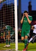 9 August 2018; Garry Buckley of Cork City reacts to a late missed opportunity on goal during the UEFA Europa League Third Qualifying Round 1st Leg match between Cork City and Rosenborg at Turners Cross in Cork. Photo by Stephen McCarthy/Sportsfile