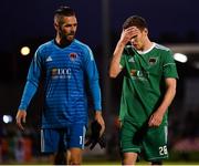 9 August 2018; Garry Buckley, right, and Mark McNulty of Cork City following the UEFA Europa League Third Qualifying Round 1st Leg match between Cork City and Rosenborg at Turners Cross in Cork. Photo by Stephen McCarthy/Sportsfile