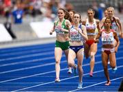 10 August 2018; Ciara Mageean of Ireland, left, and Laura Muir of Great Britain, centre competing in the Women's 1500m event during Day 4 of the 2018 European Athletics Championships at The Olympic Stadium in Berlin, Germany. Photo by Sam Barnes/Sportsfile