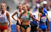 10 August 2018; Kerry O'Flaherty of Ireland, centre, after competing in the Women's 3000m Steeplechase event during Day 4 of the 2018 European Athletics Championships at The Olympic Stadium in Berlin, Germany. Photo by Sam Barnes/Sportsfile